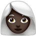 👩🏿‍🦳 woman: dark skin tone, white hair display on Apple